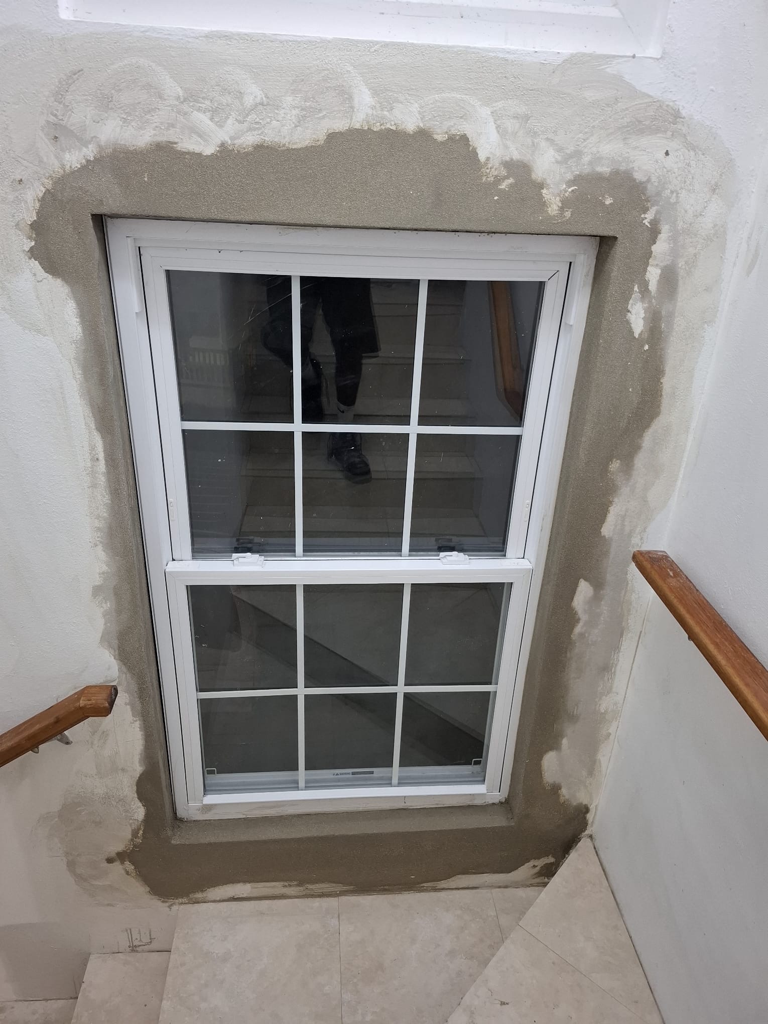 Window and exterior repair work in progress